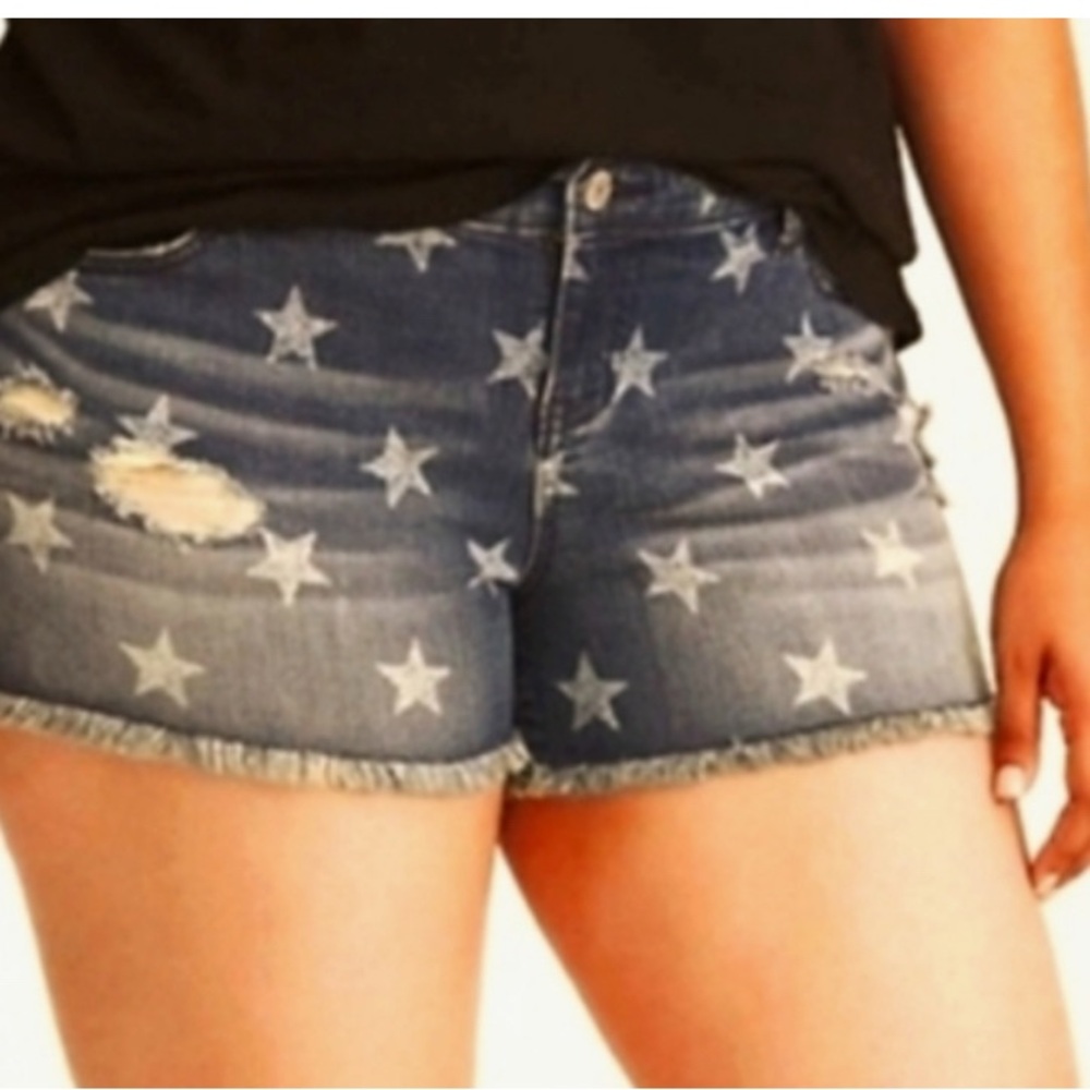 Torrid Jean Shorts with Distressed Hem